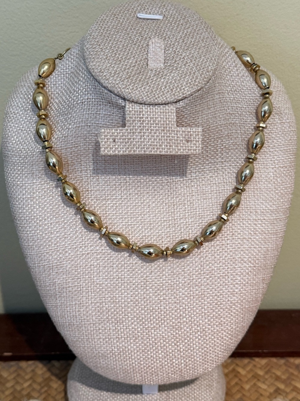 Monet Vintage Elegant Gold Beaded Necklace
